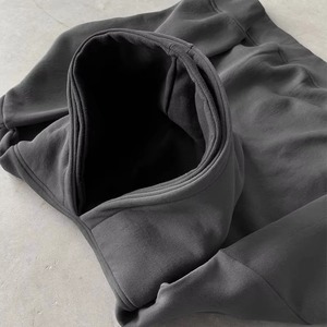 Sweat-shirt à capuche pour homme, coupe classique, couleur unie, avec poche, style décontracté, pour l'automne, 100% coton, tissu en molleton français tricoté - Product Image 4