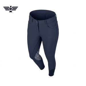 EMPIRE TREND WEARS Women High Waist <b>Full</b> Length Riding Pants Navy Blue Spandex Polyester Four-Way Stretch Zipper Closure Wear - Product Image 3