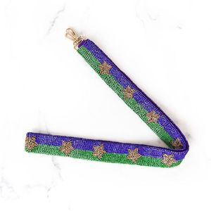 Sangle de sac à main artisanale en perles, sangle bandoulière GIVE EM, ceinture avec incroyable travail de broderie à la main, sangle avec crochet en métal. - Product Image 5