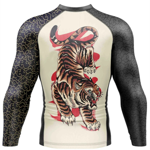 เสื้อรัดกล้ามเนื้อสำหรับกีฬา MMA แบบ Grappling ออกแบบเองได้ด้วยเทคนิค Sublimation เสื้อ Bjj Rashguard พิมพ์ลายตามสั่งสำหรับผู้ชาย เทคโนโลยี OEM แขนยาว - Product Image 2