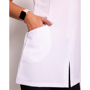 Camiseta Túnica para Salón de Belleza para Mujer, Uniforme Elegante de Esteticista, Camiseta Túnica de Peluquería con Bolsillos y Cierre - Product Image 5