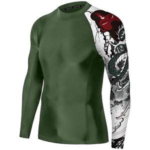 Premium 100% Good Material <b>Men</b> Rash Guard Long Sleeve <b>Compression</b> <b>Shirt</b> New Design Gym Fitness Round Neck Breathable Spandex - Product Image 1