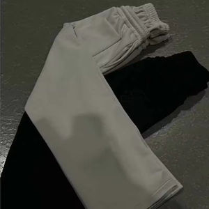Pantalones de chándal de algodón grueso de cintura alta para hombre, de punto, de pierna ancha, acampanados, casuales, largos, con doble cintura, holgados - Product Image 2