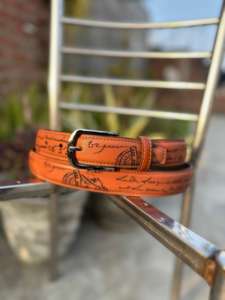 Cinturón Casual de Cuero Vacuno Premium con Hebilla de Hierro Estilo Western, Impresión por Transferencia Térmica Personalizable, 3.5cm de Ancho, 120cm de Largo - Product Image 3