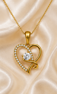 Collar con Colgante de Doble Corazón en Plata de Ley 925 con Baño de Oro Rosa y Circonita Cúbica para Mujer - Product Image 5