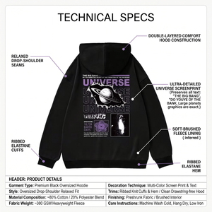 Sudadera con Capucha Negra para Hombre, Personalizada con Estampado, 100% Algodón, Casual, Corte Regular, Transpirable, con Logotipo Tejido en la Parte Delantera - Product Image 5