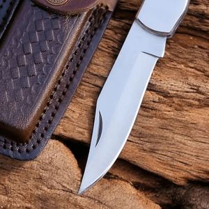 Cuchillos Plegables Clásicos de Caza con Mango de Madera Azul, Hoja de Acero Inoxidable y Funda de Cuero para Caza y Camping - Product Image 2