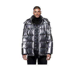 Veste matelassée en toile à capuche pour homme, personnalisée, pour l'hiver, isolée, chaude, pour l'extérieur - Product Image 4