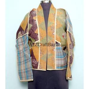 Handmade Eco-Friendly 100% Cotton Breathable Reversible Quick Dry Knitted Vintage <b>Kantha</b> Open Design Winter Spring Autumn <b>Jacket</b> - Product Image 5