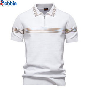 Nueva Llegada, Camisas Polo a Rayas de Moda para Hombre, Camisa Polo Transpirable de Verano con Cuello Solapa, Manga Corta, Logotipo Personalizado - Product Image 5