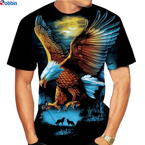 เสื้อยืดแขนสั้นผู้ชายลายพิมพ์รูปนกอินทรีหัวโล้น ทรงปกติ สวมใส่สบาย คอกลม ผ้าโพลีเอสเตอร์ 100% ระบายอากาศได้ดี - Product Image 2