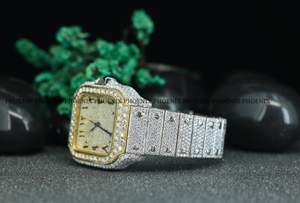 Luxury Iced Out <b>Square</b> <b>Men</b>’s Quartz <b>Watch</b> | Stainless Steel Hip Hop Diamond Bust Down Wristwatch Wholesale - Product Image 2