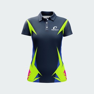 Polo de Mujer de Primera Calidad, Manga Corta, Bloques de Color, Secado Rápido, Poliéster, Ropa Deportiva, Logotipo Estampado en la Parte Delantera - Product Image 4