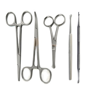 ชุดอุปกรณ์กรูมมิ่งสัตว์เลี้ยงขนาดเล็กแบบมืออาชีพ 5 ชิ้น สำหรับสุนัขและแมว กำจัดคราบหินปูนที่หู กรรไกรตัดแต่งขนอย่างแม่นยำ ปลอดภัย ทำจากสแตนเลส - Product Image 1