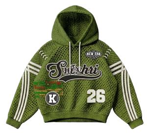 Pull en maille perforée vert clair avec broderie personnalisée 2026 – Personnalisation complète sur demande - Product Image 1