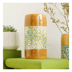 Taza de bambú con incrustaciones de nácar, taza de madera de bambú para decoración de cocina y servicio, procedente de Vietnam. - Product Image 2