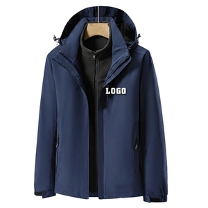 Unisex Soft Shell <b>Jacket</b> With Hood Zip Fly Water Resistant Polyester Outdoor Autumn Wear Regular Fit Front Logo Solid Color - Product Image 2