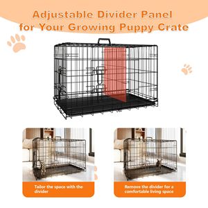 Trasportino per Cani di Taglia Media da 36 Pollici con Vassoio in Plastica Anti-Perdita e Gabbia Pieghevole in Metallo a Doppia Porta per Interni - Product Image 3