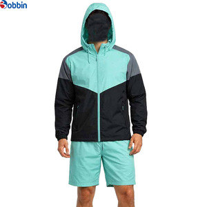 Conjunto Corto de Ropa Urbana Personalizada para Hombre, Chaqueta Cortavientos y Pantalones Cortos con Bloques de Color, Conjunto de Verano - Product Image 3