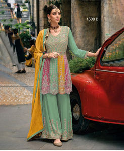 Nuevo diseñador pesado Georgette bordado de alta calidad Indio y pakistaní étnico Punjab Gharara por Sterling Creations - Product Image 1