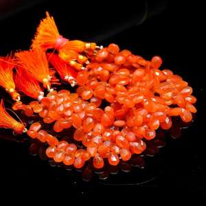 Perles de cornaline naturelle facettées en forme de poire pour la fabrication de bijoux, colliers et pendentifs, fournisseur en gros en Inde - Product Image 4