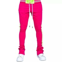 Özel Tasarım Erkek Vintage Tarzı Elastik Bel Orta Bel Rahat Spor Sokak Giyim Jogger Pantolon Yansıtıcı Yan Cepli Yumuşak Chino