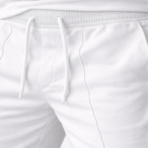 Pure Material 100% Cotton Breathable <b>Knitted</b> Solid Men's Summer Street Style Suits Two Piece Golf Polo Shirts and Shorts <b>Set</b> - Product Image 5