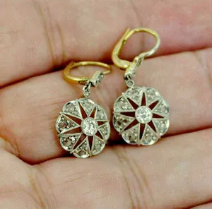 Pendientes de Moissanita con Diseño de Estrella, Plata 925, Tono Oro Blanco, Estilo Vintage, Joyería de Lujo, Regalo para Mujer, Corte Brillante Redondo - Product Image 6