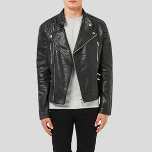 เสื้อแจ็คเก็ตหนังแท้สีดำสำหรับผู้ชาย สไตล์ไบค์เกอร์ ตกแต่งลายควิลท์ที่ไหล่ เสื้อโค้ทมอเตอร์ไซค์ทรงเข้ารูป ผลิตจากหนังแกะเนื้อนุ่ม สวมใส่สบาย เหมาะสำหรับสตรีทแวร์ - Product Image 3