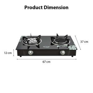 GAS <b>STOVE</b> Portable Infrared+Turbo 2-Burner GL-702TI LPG/Natural Glass/Ceramic Knob Safe for Home/Hotel/Restaurant/Cooker Use - Product Image 5
