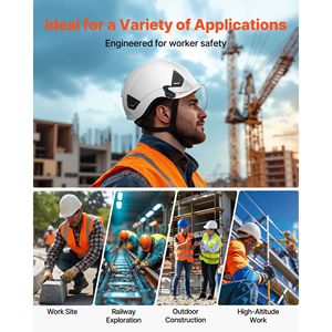 Casco di Sicurezza Industriale Approvato ANSI/ISEA Z89.1 con Sospensione a 6 Punti Regolabile, Ventilato, con Visiera in ABS per Cantieri - Product Image 6