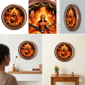 Horloge murale 3D Maa Durga Sherawali avec impression personnalisée pour la décoration du salon - Cadeau pour la fête des mères et le Nouvel An chinois - Product Image 2