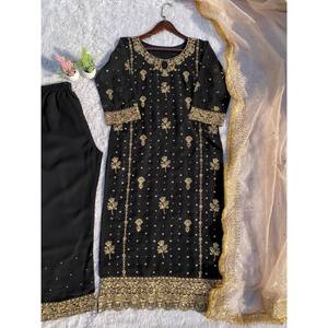 Vêtements traditionnels chinois de créateur, magnifique ensemble haut, bas et dupatta pour les occasions spéciales - Product Image 5