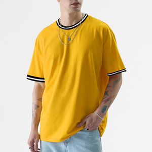 เสื้อยืดคอกลมแขนสั้นทรงโอเวอร์ไซส์ผู้ชาย ผ้าฝ้าย 100% สไตล์ฮิปฮอปใหม่ สีพื้น ไม่ยับ แห้งเร็ว ระบายอากาศดี เป็นมิตรกับสิ่งแวดล้อม - Product Image 2