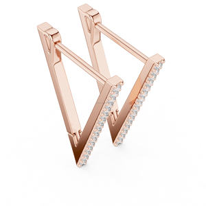 ต่างหูเพชรมอสซาไนต์สำหรับผู้หญิงทำจากทองคำ22K ทำจากหินมอสซาไนต์0.006กะรัต - Product Image 1