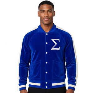 <b>Men</b> Phi Beta Sigma Royal Blue Corduroy Varsity <b>Jacket</b> Premium Embroidered Snap Button College Unisex <b>Casual</b> Sports - Product Image 1