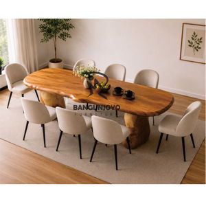 Un conjunto de mesa de comedor rectangular de madera de suar combinado con hermosas sillas de comedor para su comedor. - Product Image 4