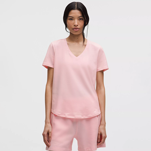 Camiseta Deportiva Casual de Verano para Mujer, 100% Algodón, Cuello en V, para Gimnasio, Fitness, Transpirable, Manga Corta, de Alta Calidad, con Dobladillo Curvo - Product Image 1