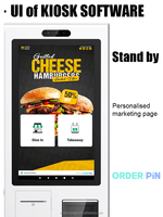 Pantalla publicitaria quiosco de comida al aire libre diseño industrial todo en un quiosco de PC táctil con software