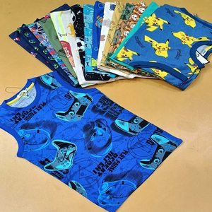 Camiseta sin mangas de algodón estampada para niños, estilo casual elegante y transpirable, de punto, para verano, varios tamaños, excedente de stock para niños y niñas - Product Image 2