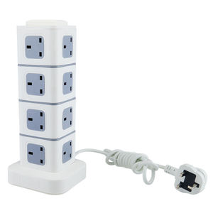 <b>USB</b> office home use Independent overload switch surge protection UK <b>plug</b> <b>with</b> Electrical Supplies vertical multi-sided socket - Product Image 1