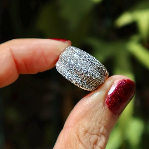 Moissanite <b>Dome</b> <b>Ring</b> Iced Out Pave Statement <b>Ring</b> Luxury Hip Hop Jewelry Sparkling Fashion <b>Ring</b> for Men Women - Product Image 1