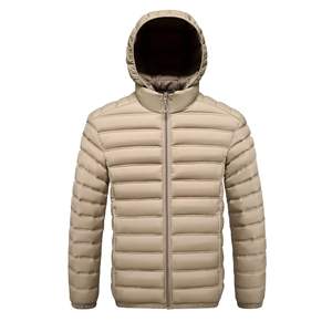 Chaqueta Acolchada Unisex con Capucha de Mezclilla, Logotipo Frontal, Cuello Alto, Cierre de Cremallera, Resistente al Viento, Color Sólido, Ropa Casual de Invierno, Largo Regular - Product Image 3