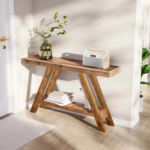 Mesa Consola de Hierro, Estilo Moderno Rústico, para Entrada o Sala de Estar, Acabado Natural Reciclado, Patas en Forma de A - Product Image 4