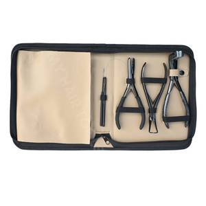 Meilleur kit d'outils pour extensions capillaires avec pince à sertir à 2 trous, pince à bandes adhésives, outil de retrait de microlink, enfileur boucle et crochet, pinces de salon - Product Image 5