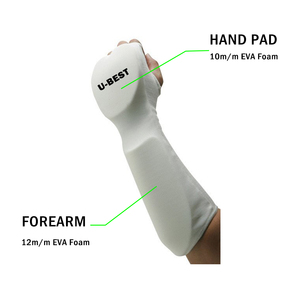 U-BEST White Customized Unisex Martial Arts Training Forearm Pads Cloth Guards Karate Taekwondo Muay Thai Kick <b>Boxing</b> Made - Product Image 2