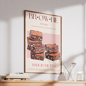 Art mural sur toile pour cuisine, affiche illustrant un dessert brownie au chocolat, décoration murale moderne pour café - Product Image 3