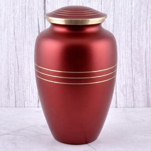 Urna funeraria para adultos de latón con rayas moradas y doradas, superficie brillante, para cenizas humanas, urna conmemorativa. - Product Image 5