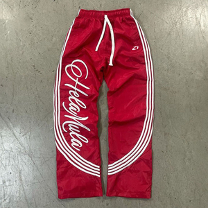 Pantalon de survêtement unisexe personnalisé à jambe large en nylon, décontracté, athlétique, streetwear, avec cordon de serrage, OEM ODM Marque Privée - Product Image 2