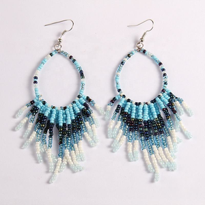 Pendientes de Moda Bohemios con Cuentas y Borlas para Mujer, Pendientes Hechos a Mano con Cuentas de Colores de MD HANDICRAFTS - Product Image 1